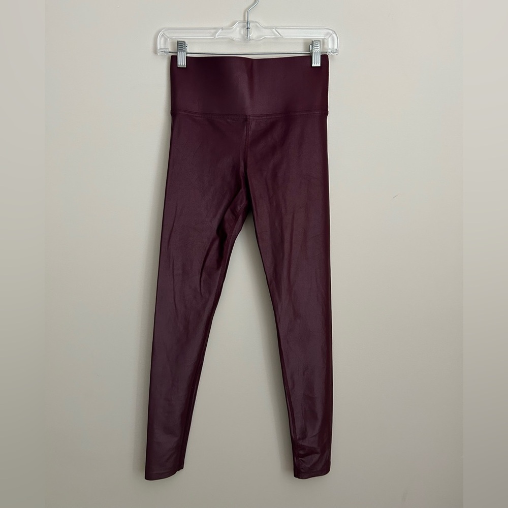 Carbon38 Maroon Shimmer Leggings Size Small